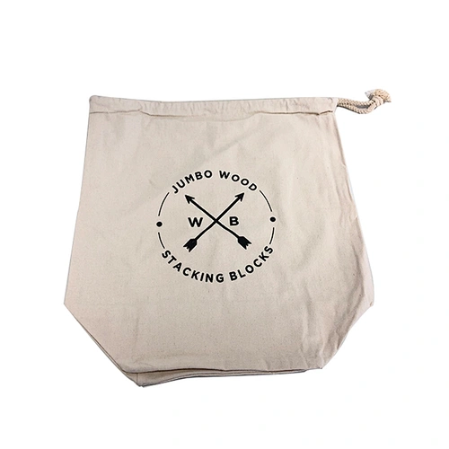 Eco friendly small white customized printing cotton drawstring bag