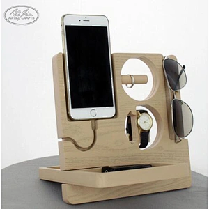Eco-Friendly Multi Table Phone Watch Jewelry Cosmetic Storage Wood Desktop Organizer