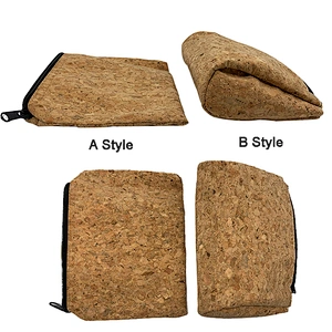 New Natural Customized Cork Zipper Pouch Cosmetic Bag Cork Cloth Makeup Pouch
