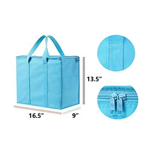Customized food delivery portable foldable cooler bag insulated wine lunch cooler bag