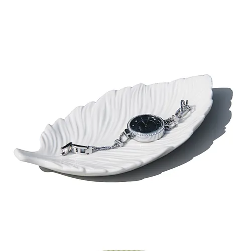 Home decoration ceramic jewelry watch tray