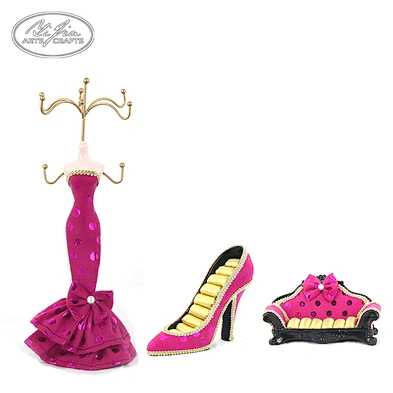 Wedding gift red dress home decor mannequin doll bracelet necklace jewelry display stand