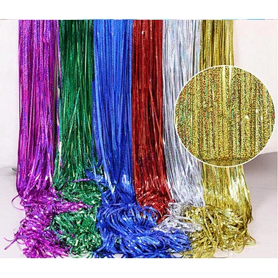Little Laser Foil Fringe Curtain Tassel Fringe Photo Backdrops Decor Wedding Birthday Christmas, New Years Eve Party Decoration