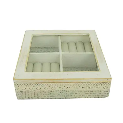 Wooden jewelry display box, jewelry ring bracelet storage box with lid