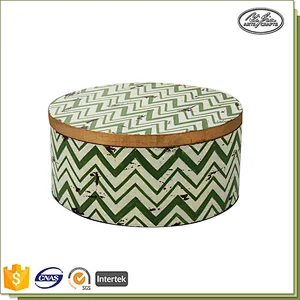 Widely used green decoration velvet&MDF round jewellery box