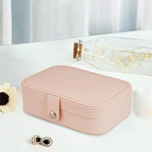 Jewelry Box Necklace Ring Storage Organizer Double Layer Travel Synthetic Leather Women Jewelry Box Organizer