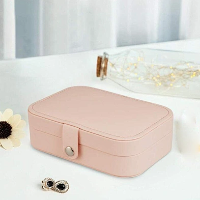 Jewelry Box Necklace Ring Storage Organizer Double Layer Travel Synthetic Leather Women Jewelry Box Organizer
