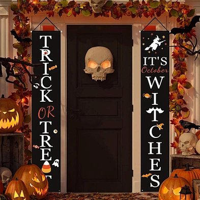 Home Decor Oxford Cloth Party Supplies Banner Flag  Hanging Wall Door Banner For Halloween Decoration Trick Or Treat