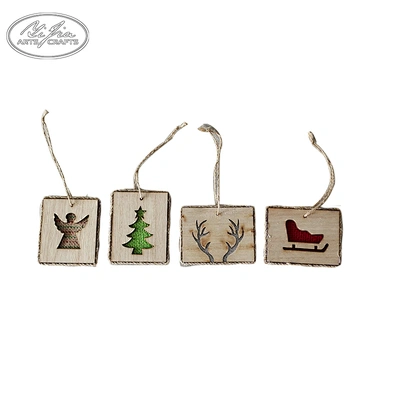 Wooden antlers deer head snow car hanging christmas tree decorations wholesale christmas decorations usa