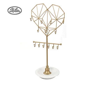 Customized metal love shaped necklace bracelet mini jewellery racks