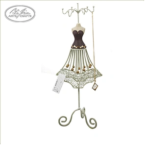 Vintage Style Wooden Jewelry Dolls Display Mannequin Stand For Necklace