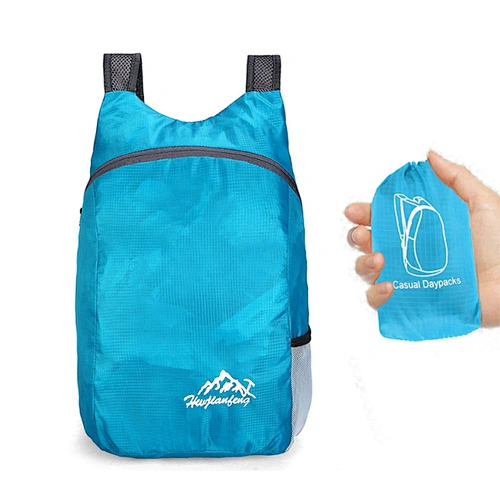 Customer logo printing outdoor foldable travelling backpack shoulder bags waterproof foldable backpack bag