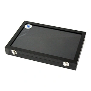 Black Multi Function Ring Holder Showcase Jewelry Storage Ring Display Box with Transparent Lid