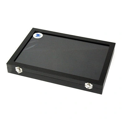 Black Multi Function Ring Holder Showcase Jewelry Storage Ring Display Box with Transparent Lid