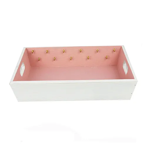 Custom Made Home Decorative Wooden Storage Tray With Handle