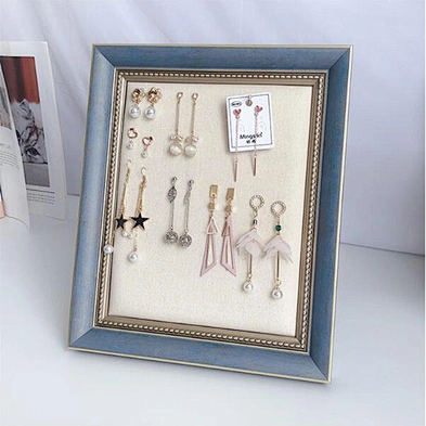 Household women jewelry earring display rack wall-mounted picture frame plate shaped earring holder