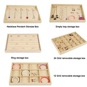 Removable linen ring jewelry display tray bracelet necklace display  jewelry tray