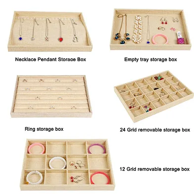 Removable linen ring jewelry display tray bracelet necklace display  jewelry tray
