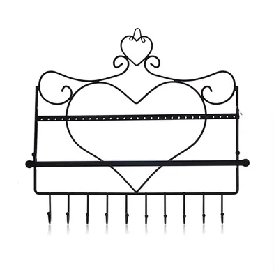 Customized wall hanging jewelry organizer black metal necklace earring key jewelry wall organizer