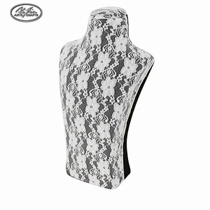 Black lace bust mannequin necklace display holder