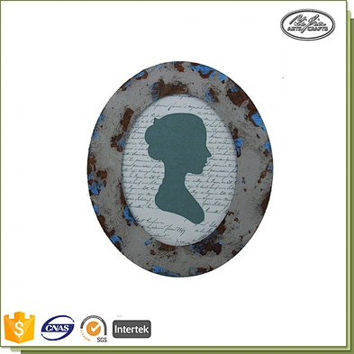Cheap customized lovely oval shape photo picture frame/picture photo frame