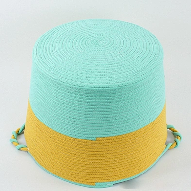 Customized Wholesale Foldable Cotton Rope Storage Fabric Laundry Basket, Extra Large Storage Basket with Handle
