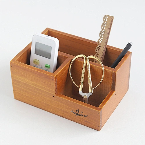 Multifunctional Stationery Wood Desktop Organizer for Home  Office School