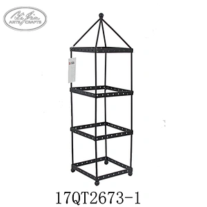 Wholesale black metal custom earring holder display rotating  earring holder