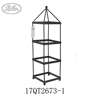 Wholesale black metal custom earring holder display rotating  earring holder