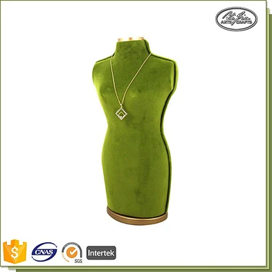 MDF Mannequin Shape velvet covered jewelry necklace bust jewelry display