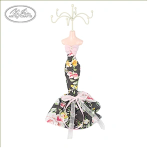 Wholesale black white lace dress fabric jewelry doll stand holder