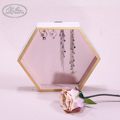 Decorative wooden ring necklace bracelet jewelry display holder tray