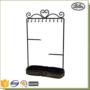 Customized decor metal Jewelry display stand with tray