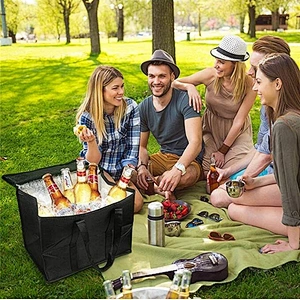 Customized food delivery portable foldable cooler bag insulated wine lunch cooler bag