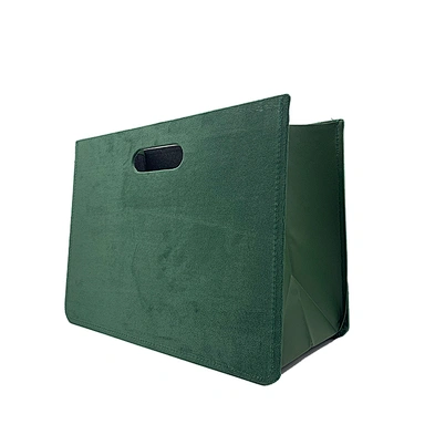 Customized color portable flannel PU file magazine rack holder magazine bag/bin/basket stronger magazine file organizer