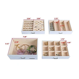 Leather Huge Mirrored Jewelry Box Watch Organizer Necklace Ring Earring Storage Lockable Gift Case Jewelry Cabinet