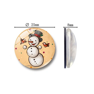 Customized christmas decorations clear glass fridge magnets  for fridge souvenir