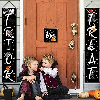 Home Decor Oxford Cloth Party Supplies Banner Flag  Hanging Wall Door Banner For Halloween Decoration Trick Or Treat