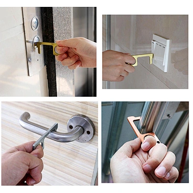 Fast Delivery Sterilization Prevent Infection Zinc Alloy No Touch Door Opener Keychain