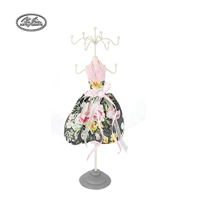 Wholesale black white lace dress fabric jewelry doll stand holder