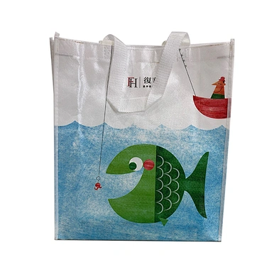 Promotional customized recycle no woven shopping bag with ribbon handle