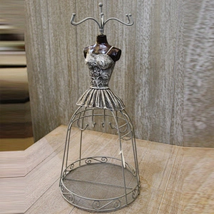 Jewelry Display Rack Princess Earrings Shelf Retro Art Creative Ornaments Resin Iron Storage Jewelry Bracelet Ring Holder