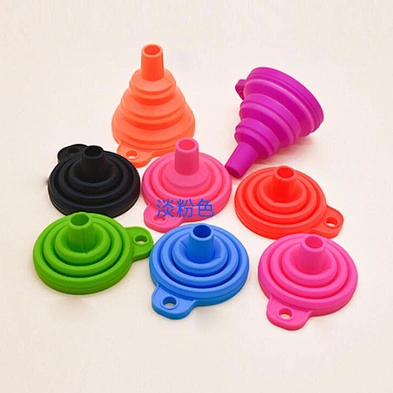 In Stock Food Grade Silicone Collapsible Funnel Silicone Foldable Kitchen Funnel For Liquid Powder Transfer