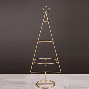 Customized Home Decor Metal Christmas Tree Shape Lantern Christmas Decoration Jewelry Display Stand