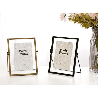 Hanging Gift Self Standing Solid Glass Photo Frame,clear glass frame,vintage chic photo keepsake frame