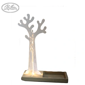 Wholesale fashion LED acrylic jewelry tree necklace bracelet pendant holder with tray
