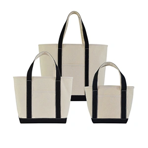 Black handle canvas bag custom print promotional canvas tote bag wholesale