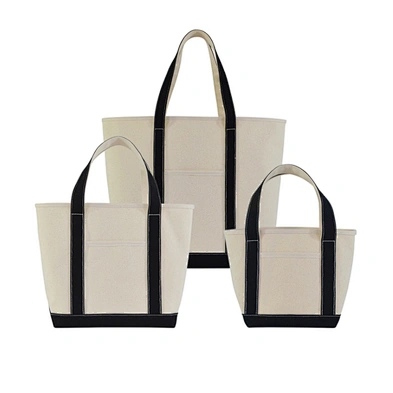Black handle canvas bag custom print promotional canvas tote bag wholesale