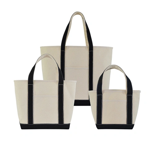 Black handle canvas bag custom print promotional canvas tote bag wholesale