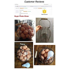 Customized Vintage Countryside Style Egg Basket Home Decoration Small Wire Egg Basket